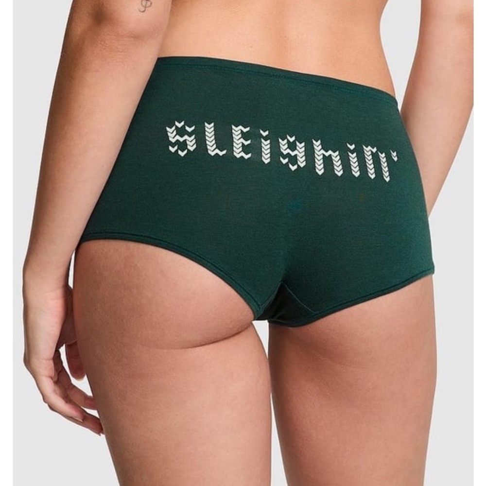 Sleighin’ Winter Green Boy shorts Panties by PINK Victoria’s Secret